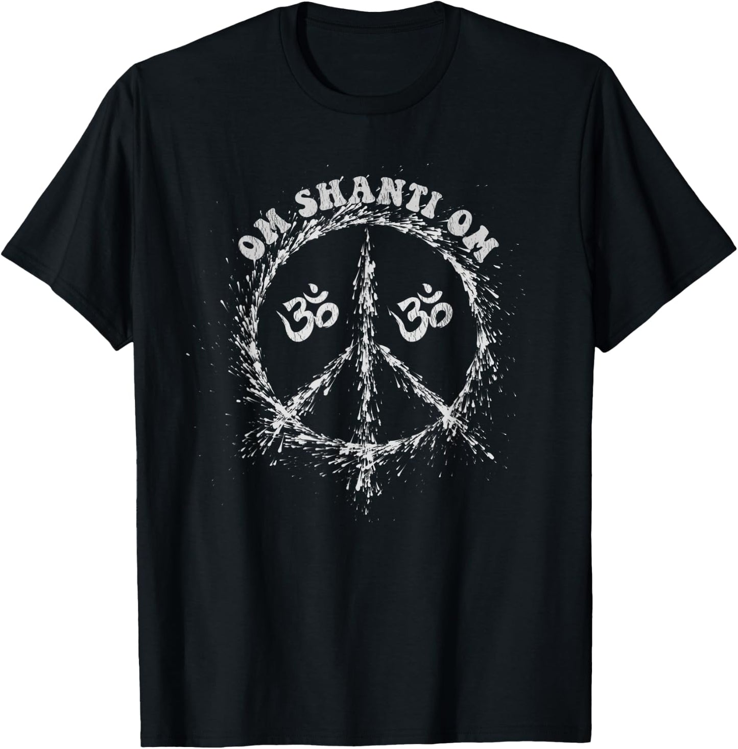 Om Aum Shanti Om Peace Sign Symbol T-Shirt - T-Shirt | Black