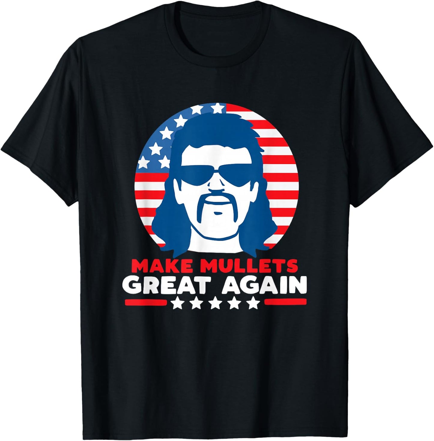Make Mullets Great Again Vintage 80s Hair Party USA Dark T-Shirt - T-Shirt | Black