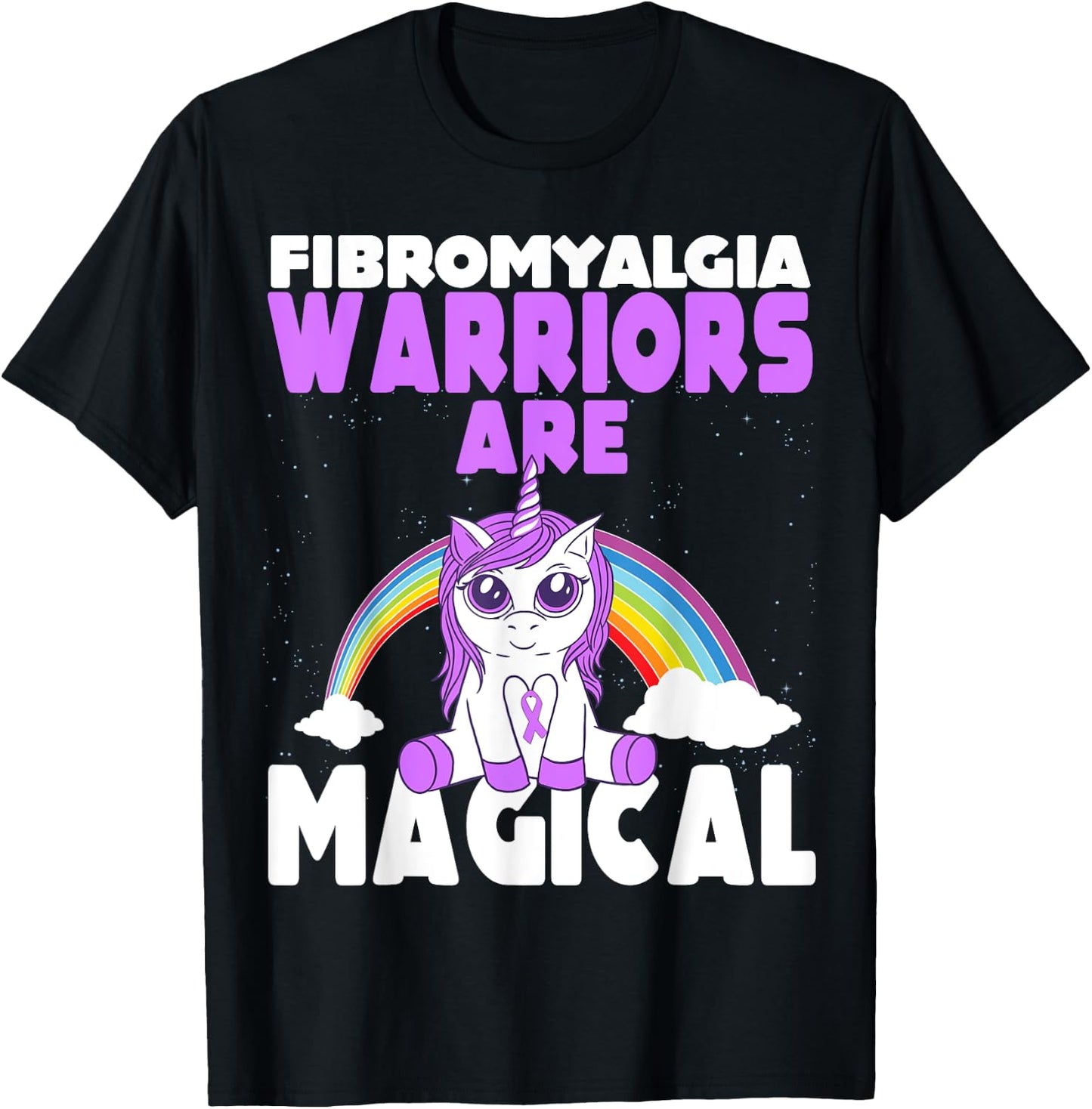 Fibromyalgia Awareness Warriors are magical Unicorn T-Shirt - T-Shirt | Black