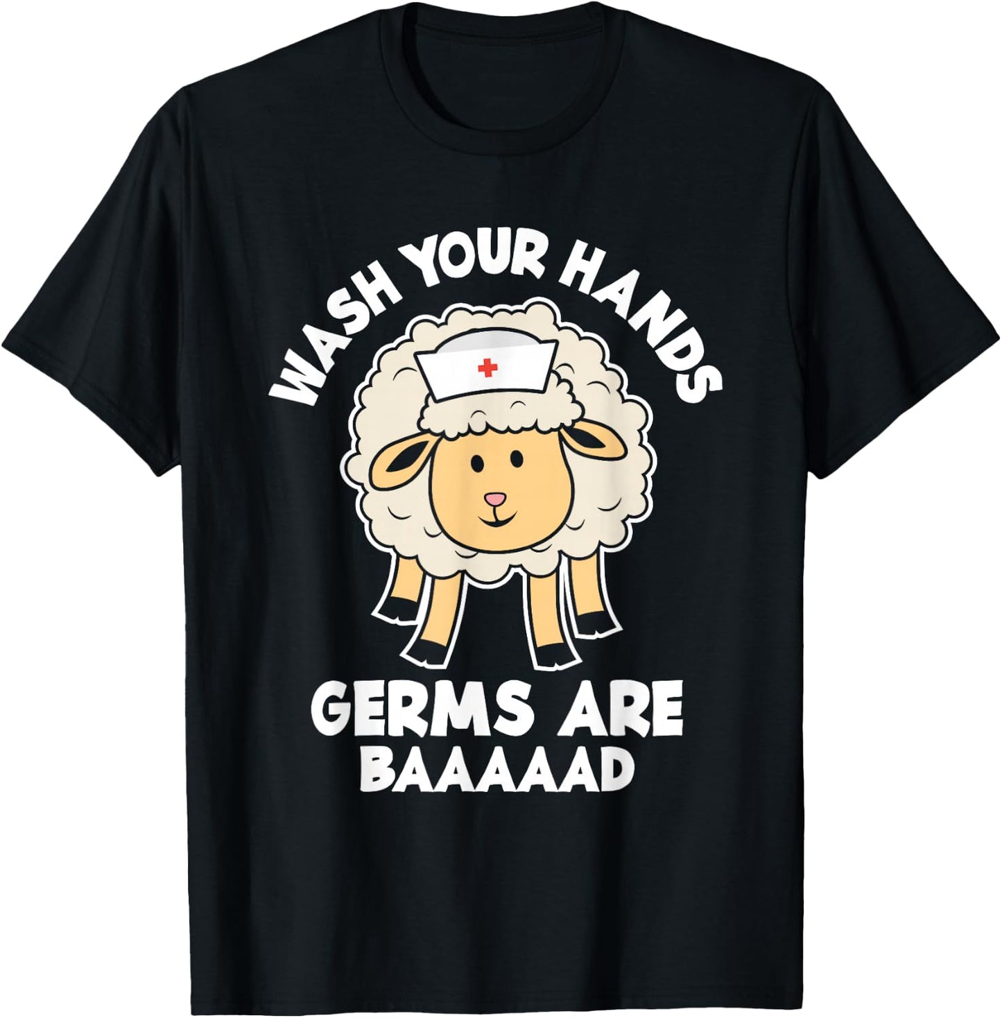 Funny Wash Your Hands Hygiene Care Message Pediatric Nurse T-Shirt - T-Shirt | Black