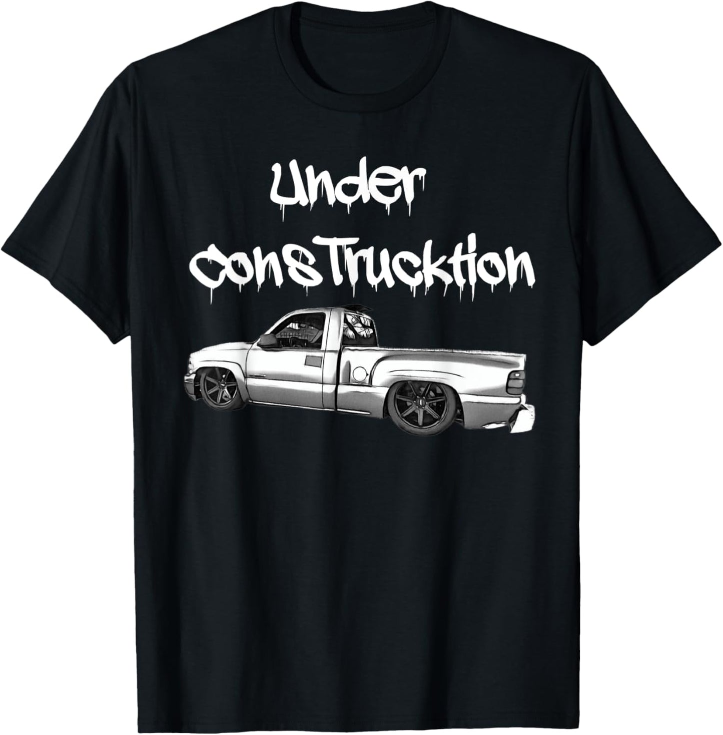 Funny Under Construction Silverado truck T-Shirt - T-Shirt | Black