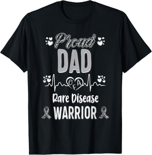 proud Dad Rare disease warrior awareness ribbon zebra T-Shirt - T-Shirt | Black