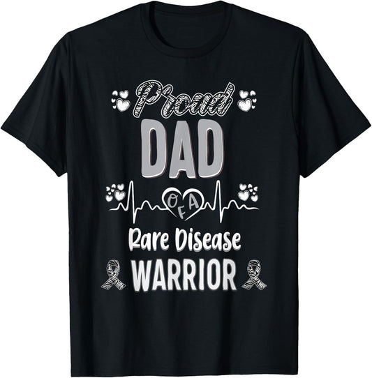 proud Dad Rare disease warrior awareness ribbon zebra T-Shirt - T-Shirt | Black