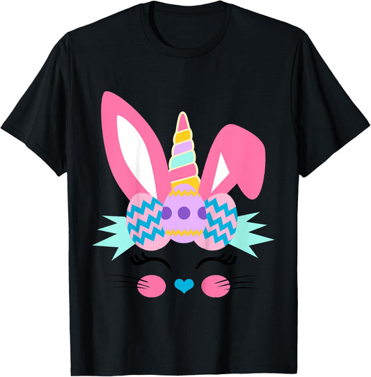 Toddler Girl Easter Bunny Unicorn for Girls and Baby Cute T-Shirt - T-Shirt | Black