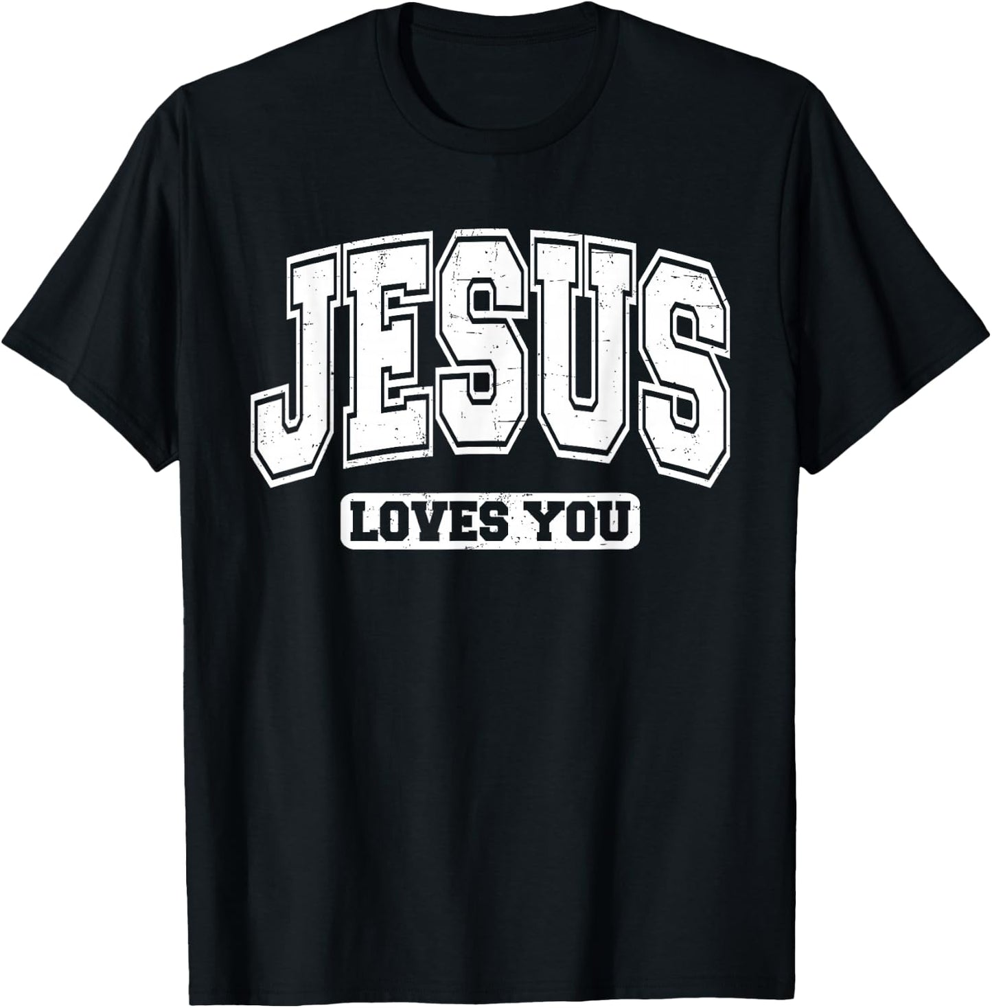 Jesus Loves You Vintage Style - Christian Faith T-Shirt - T-Shirt | Black