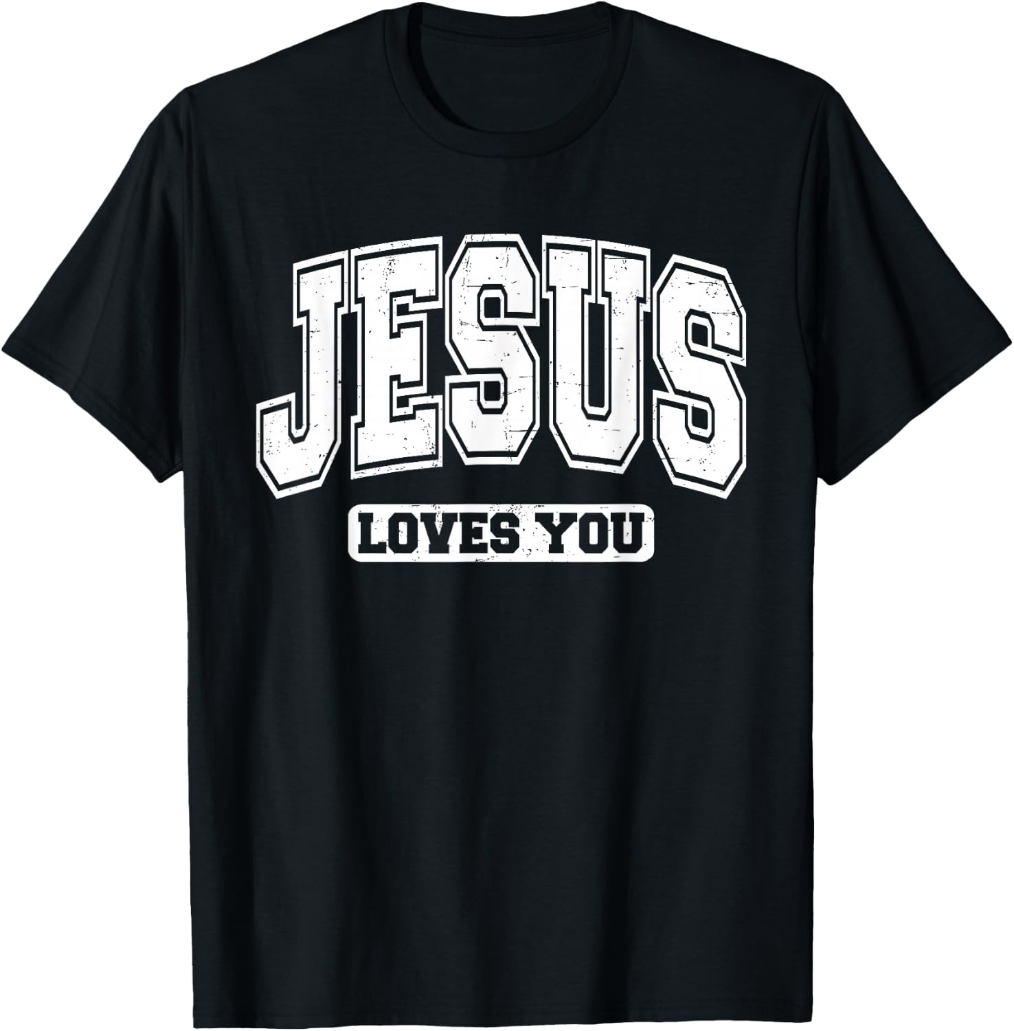 Jesus Loves You Vintage Style - Christian Faith T-Shirt - T-Shirt | Black