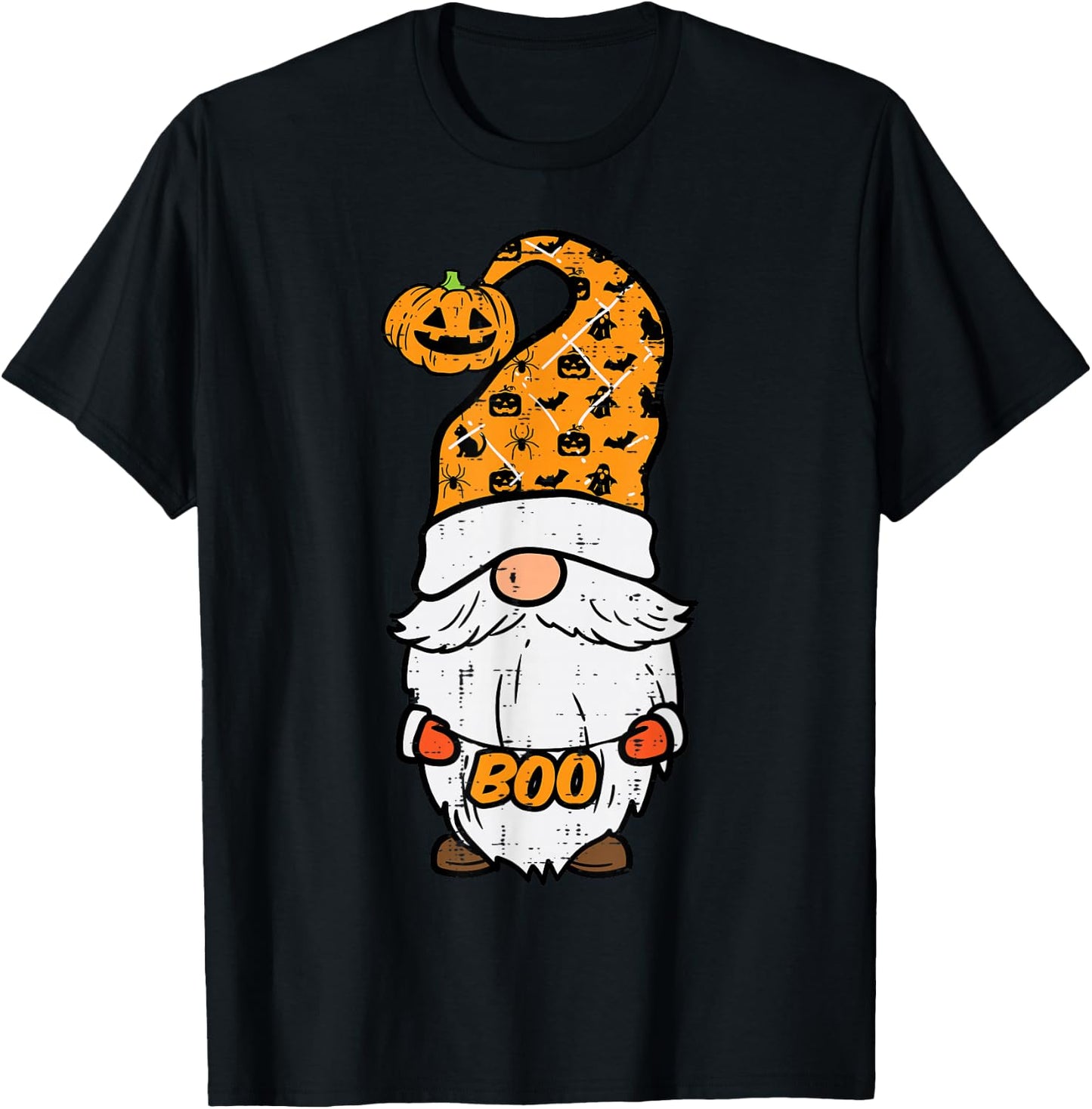 Halloween Gnome Boo Fall Garden Costume Women Girls Boys Kid T-Shirt - T-Shirt | Black