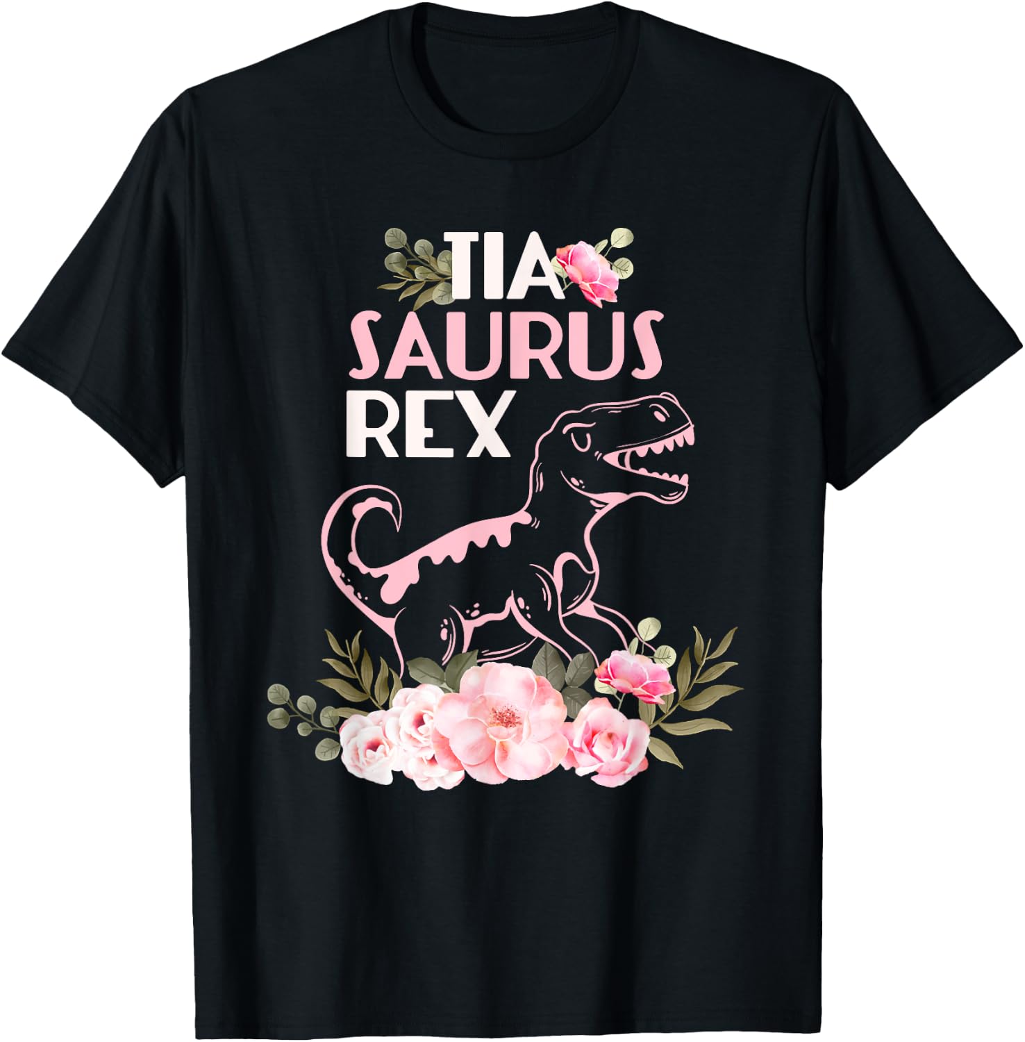 Funny Spanish Mother's Day, Auntie Gift gift | Tia Saurus Re T-Shirt - T-Shirt | Black
