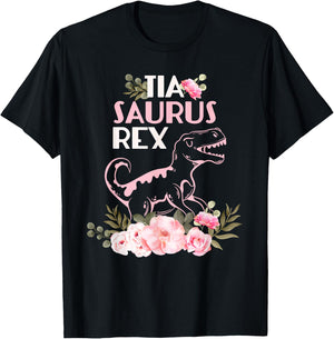 Funny Spanish Mother's Day, Auntie Gift gift | Tia Saurus Re T-Shirt - T-Shirt | Black