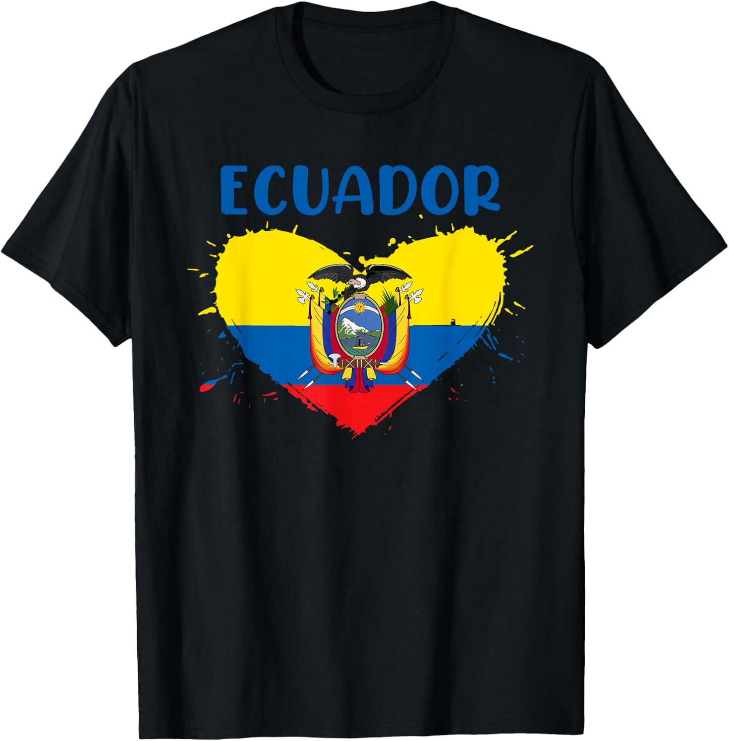 Patriotic Ecuadorian People Citizen Of Ecuador Equador Flag T-Shirt - T-Shirt | Black