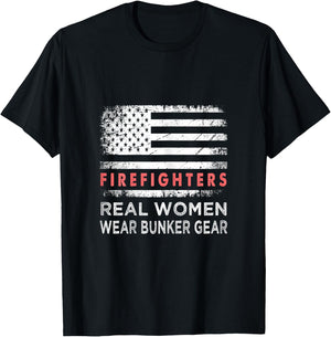 Firefighter Female Fire Fighter Firefighting Mom T-Shirt - T-Shirt | Black