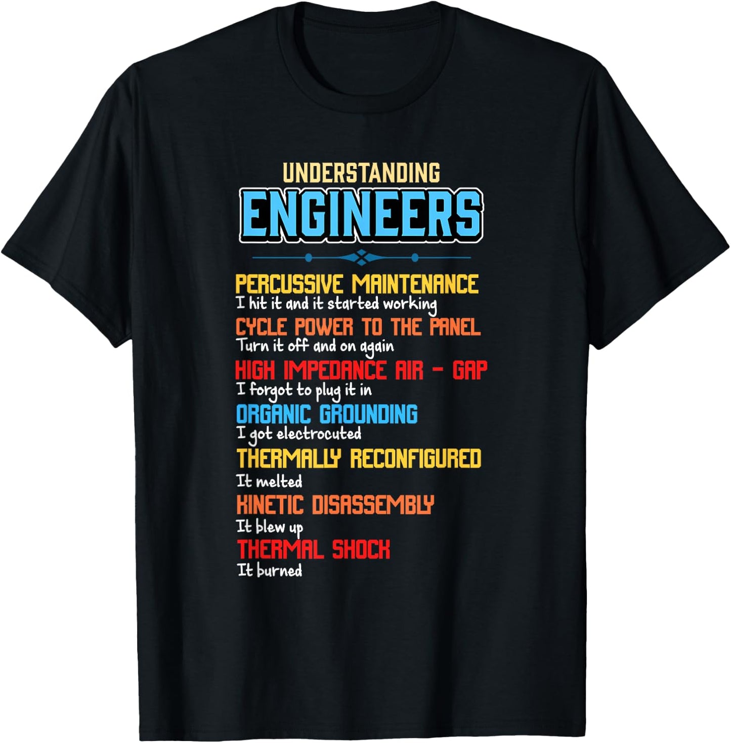 Funny Understanding Engineers and Funny Engineering T-Shirt - T-Shirt | Black