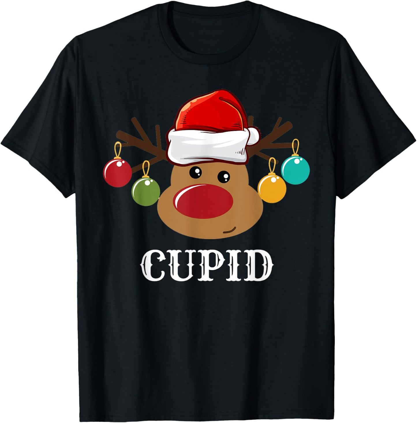 Santa Reindeer Cupid Xmas Group Costume T-Shirt - T-Shirt | Black