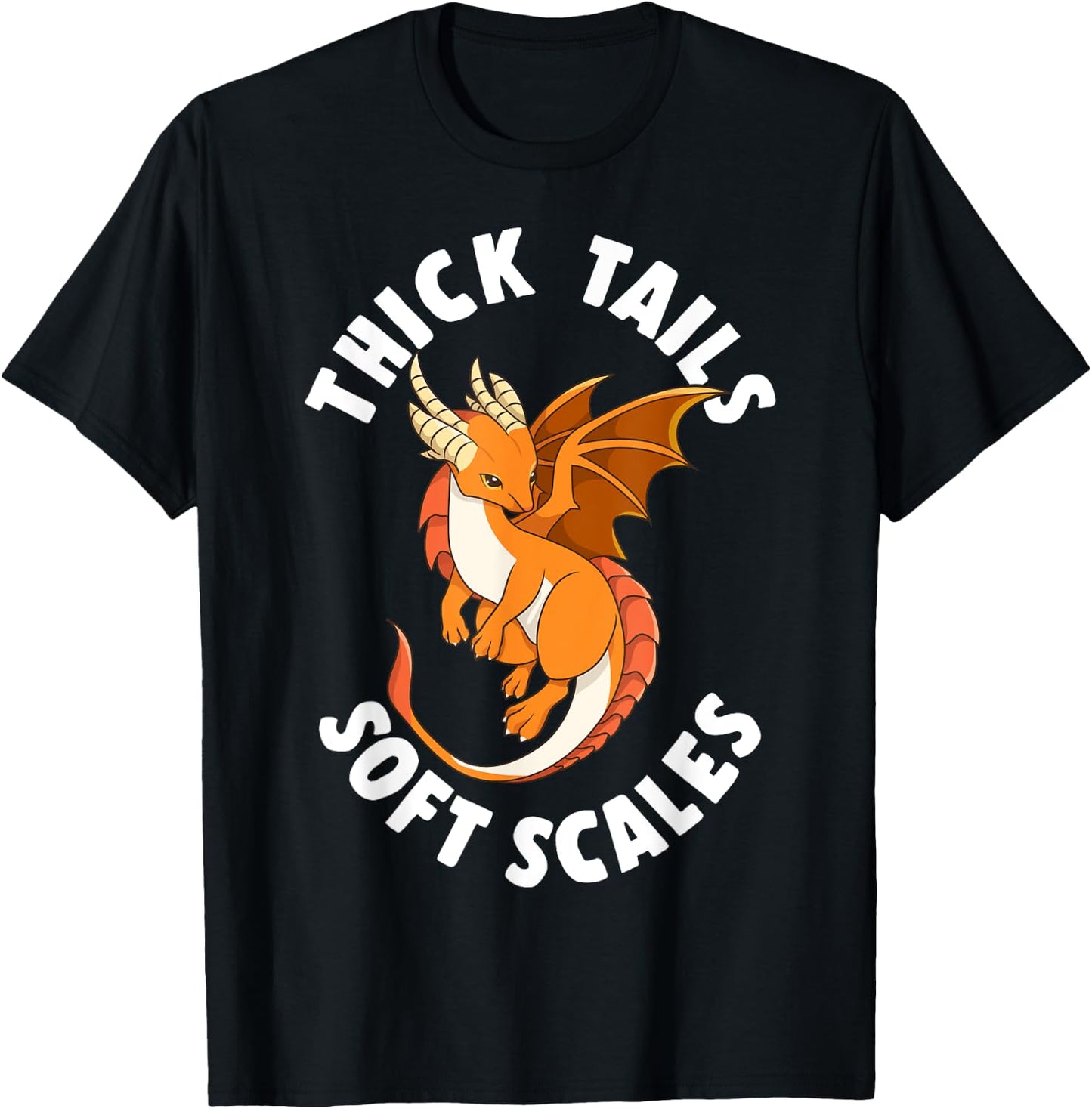 Thick Tails Soft Scales Dragon Cute Design T-Shirt - T-Shirt | Black