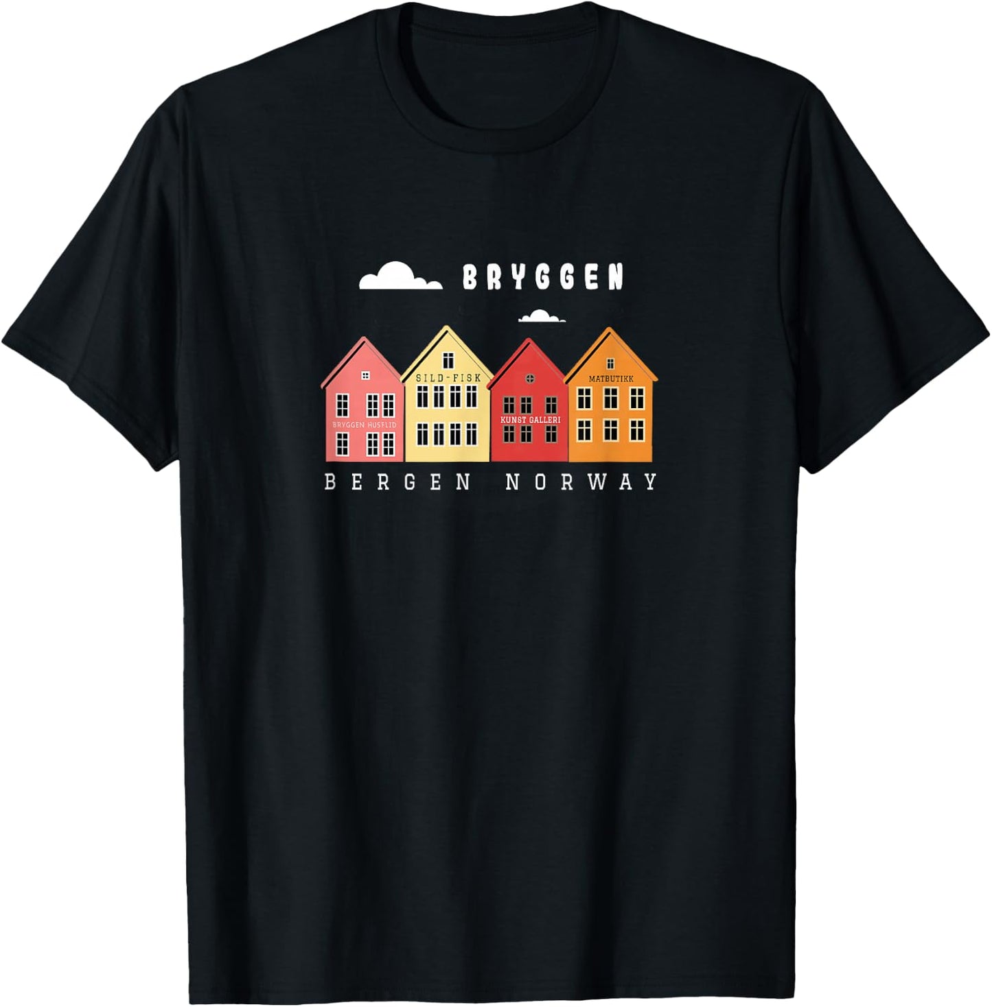 Norway Bergen Bryggen XO4U Original T-Shirt - T-Shirt | Black