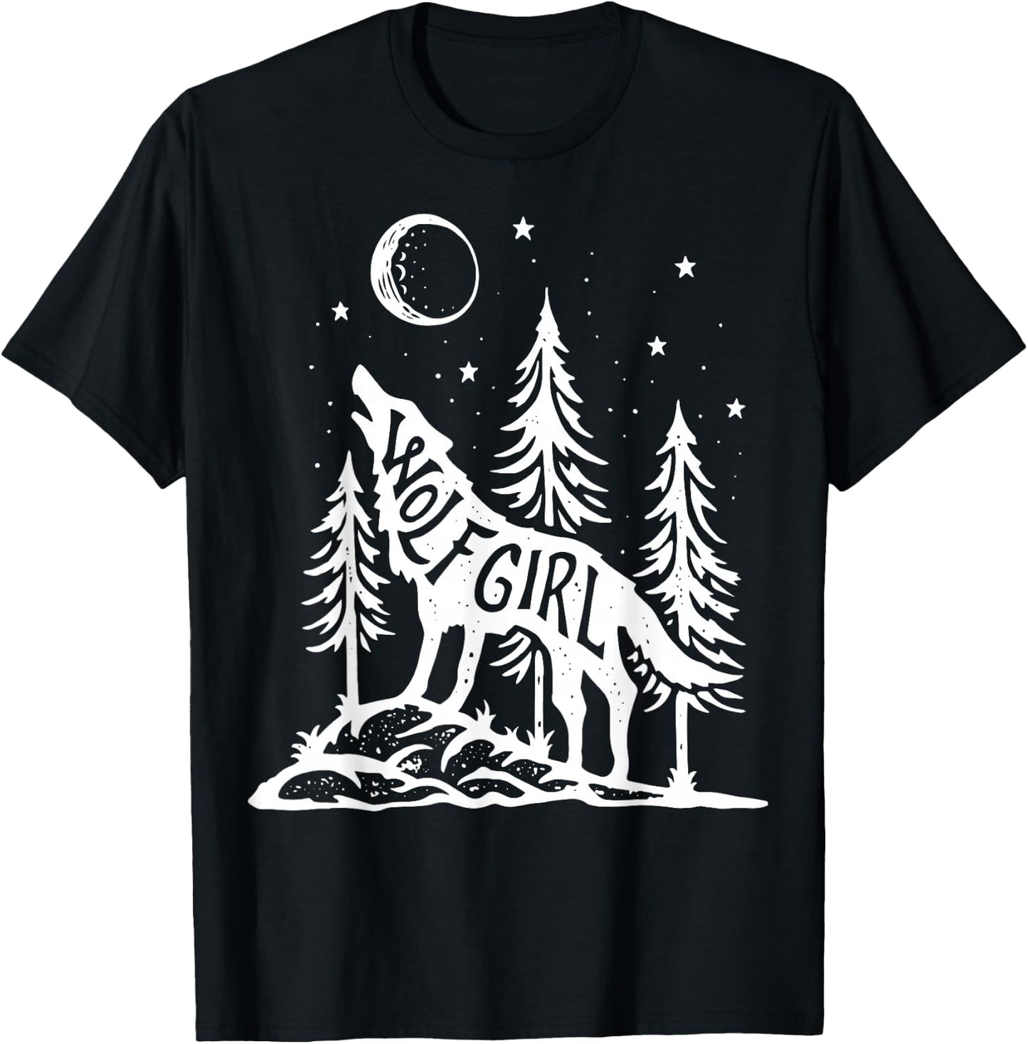Wolf Girl Who Loves Wolves Funny Animal Lovers Women Outdoor T-Shirt - T-Shirt | Black