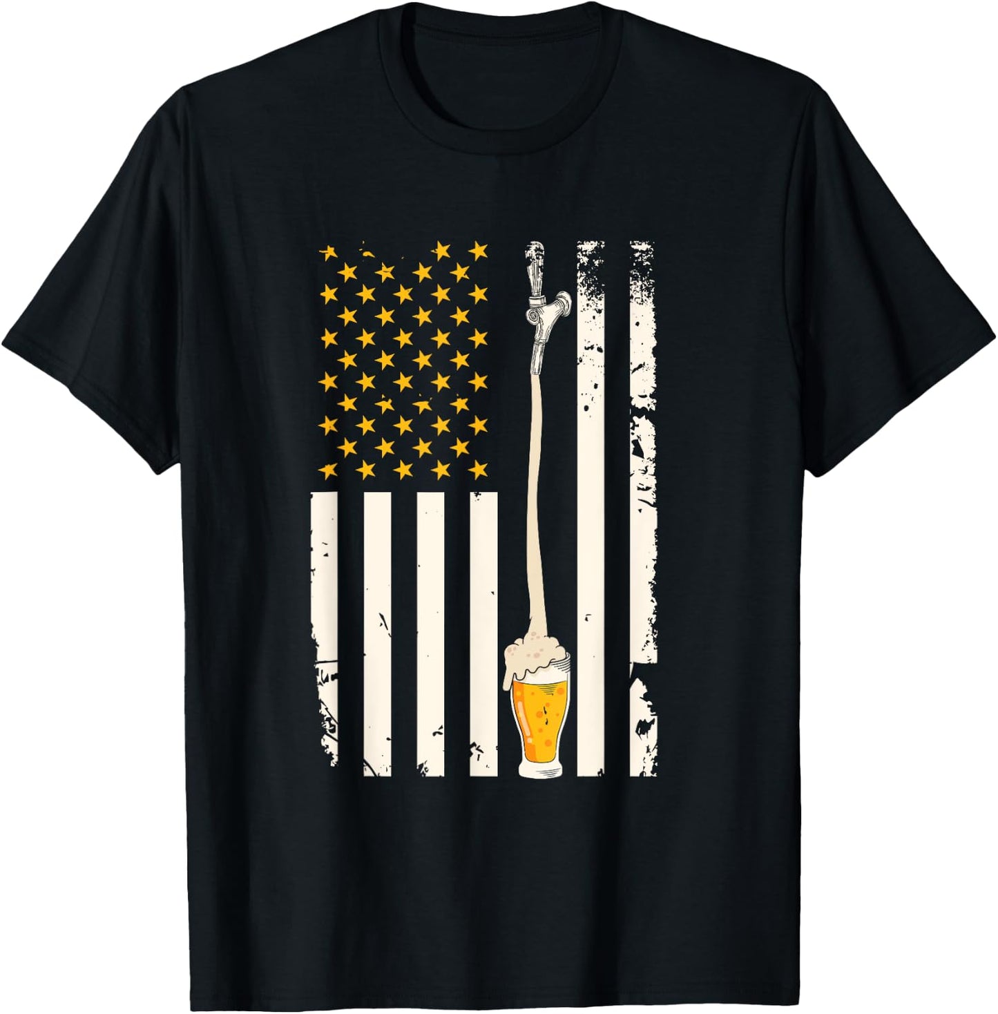 Patriotic American Brewer US Flag Craft Beer Women Men T-Shirt - T-Shirt | Black