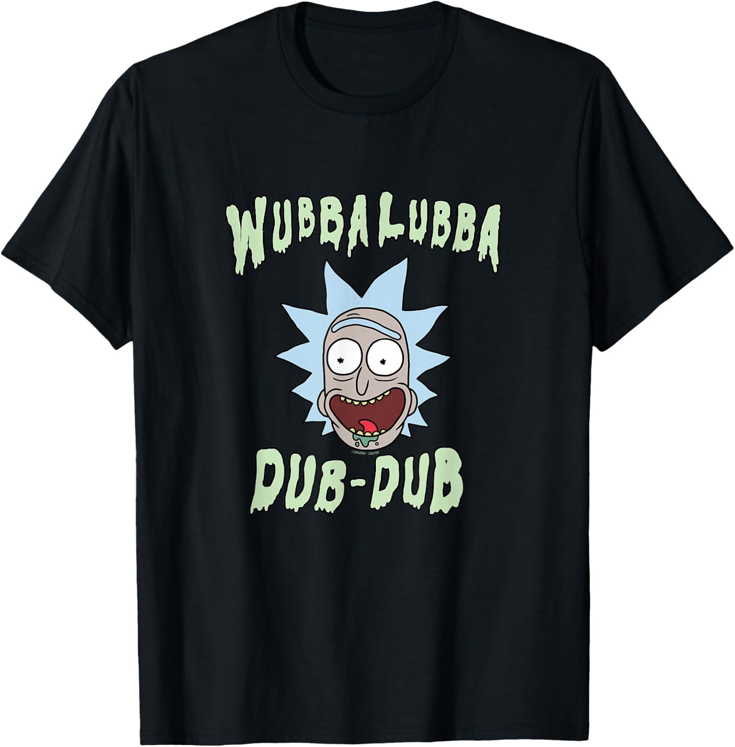Rick and Morty Wubba Lubba Dub-Dub Drippy Text T-Shirt - T-Shirt | Black