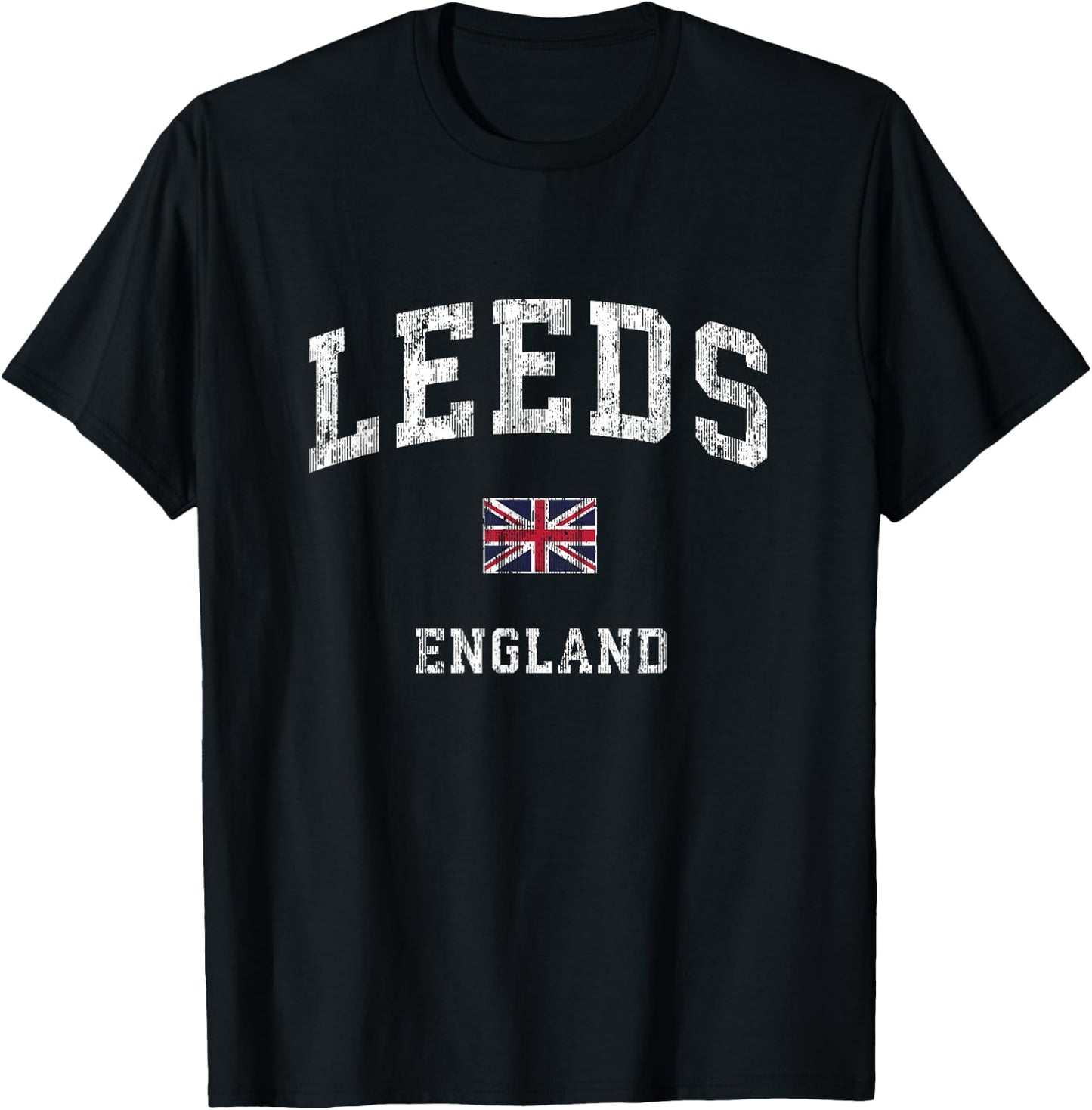 Leeds England Vintage Athletic Sports Design T-Shirt - T-Shirt | Black
