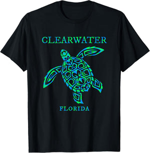 Clearwater Florida Sea Turtle Vacation Souvenir Boys Girls T-Shirt - T-Shirt | Black