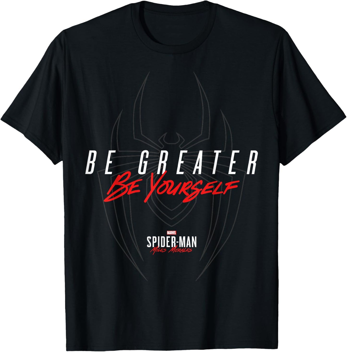 Marvel Spider-Man: Miles Morales Be Greater Be Yourself T-Shirt - T-Shirt | Black