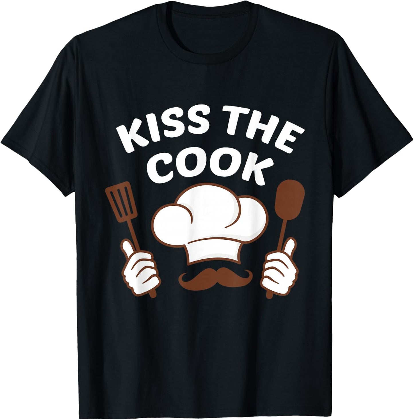 Grillmeister Chef Baker Kitchen Staff Kiss The Cook T-Shirt - T-Shirt | Black