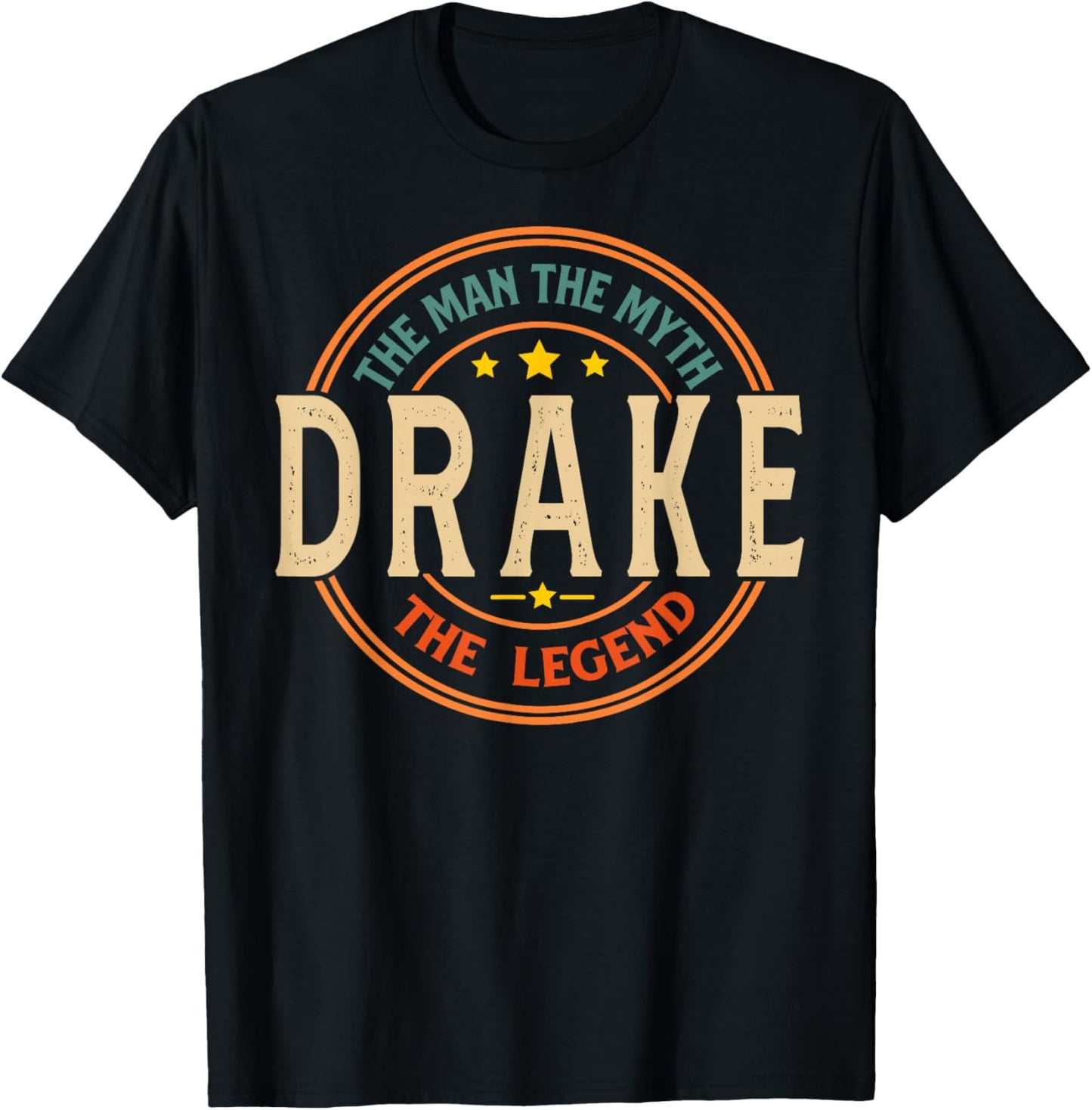 DRAKE The Man The Myth The Legend Vintage Personalized T-Shirt - T-Shirt | Black