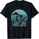 Vintage Lake Life Unsalted and Shark Free Great Lakes T-Shirt - T-Shirt | Black