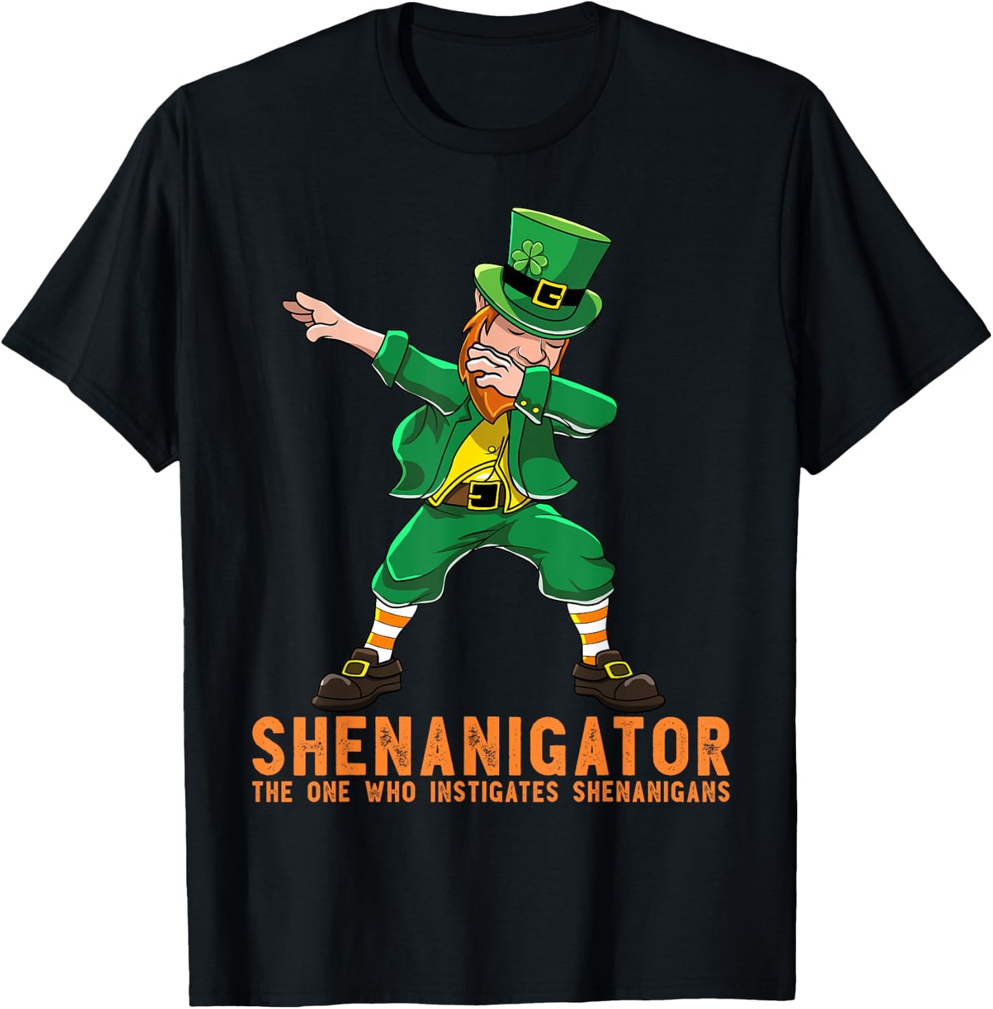 Shenanigator Dabbing Leprechaun Shenanigans St Patricks Day T-Shirt - T-Shirt | Black