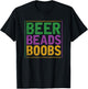 Beer Beads Boobs Funny Masquerade Mardi Gras T-Shirt - T-Shirt | Black