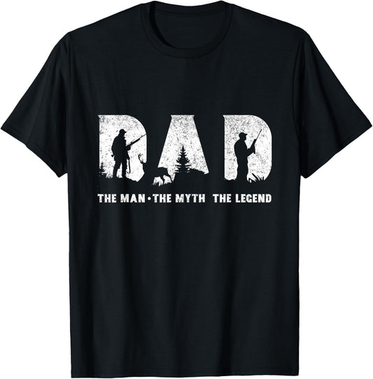 Hunting Dad The Man The Myth The Legend Father's Day T-Shirt - T-Shirt | Black