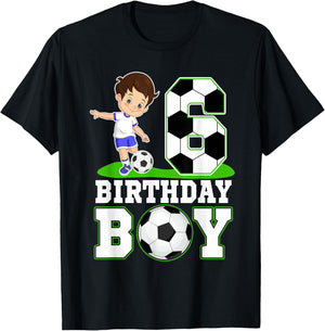 6 Year Old Birthday Soccer 6th Birthday Boy T-Shirt - T-Shirt | Black