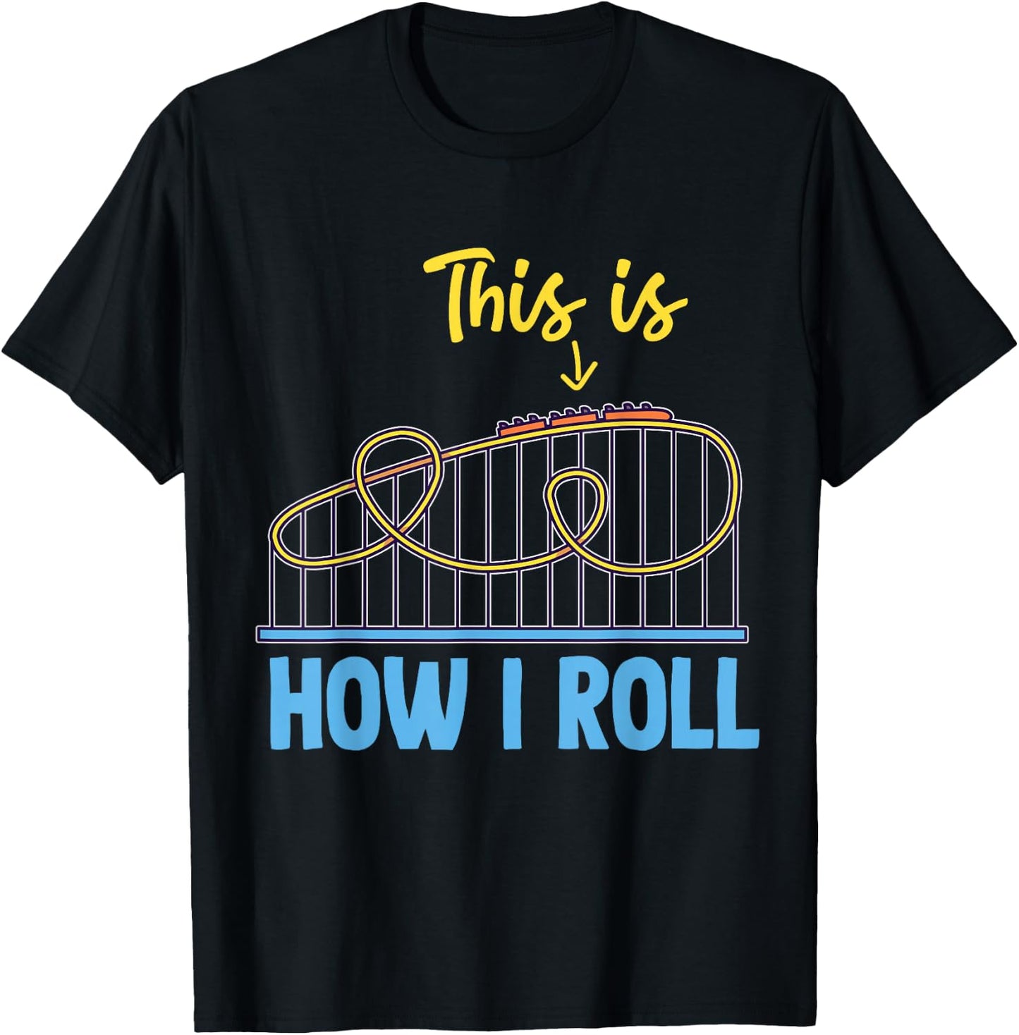 Roller Coaster Design for Adults Men And Women T-Shirt - T-Shirt | Black