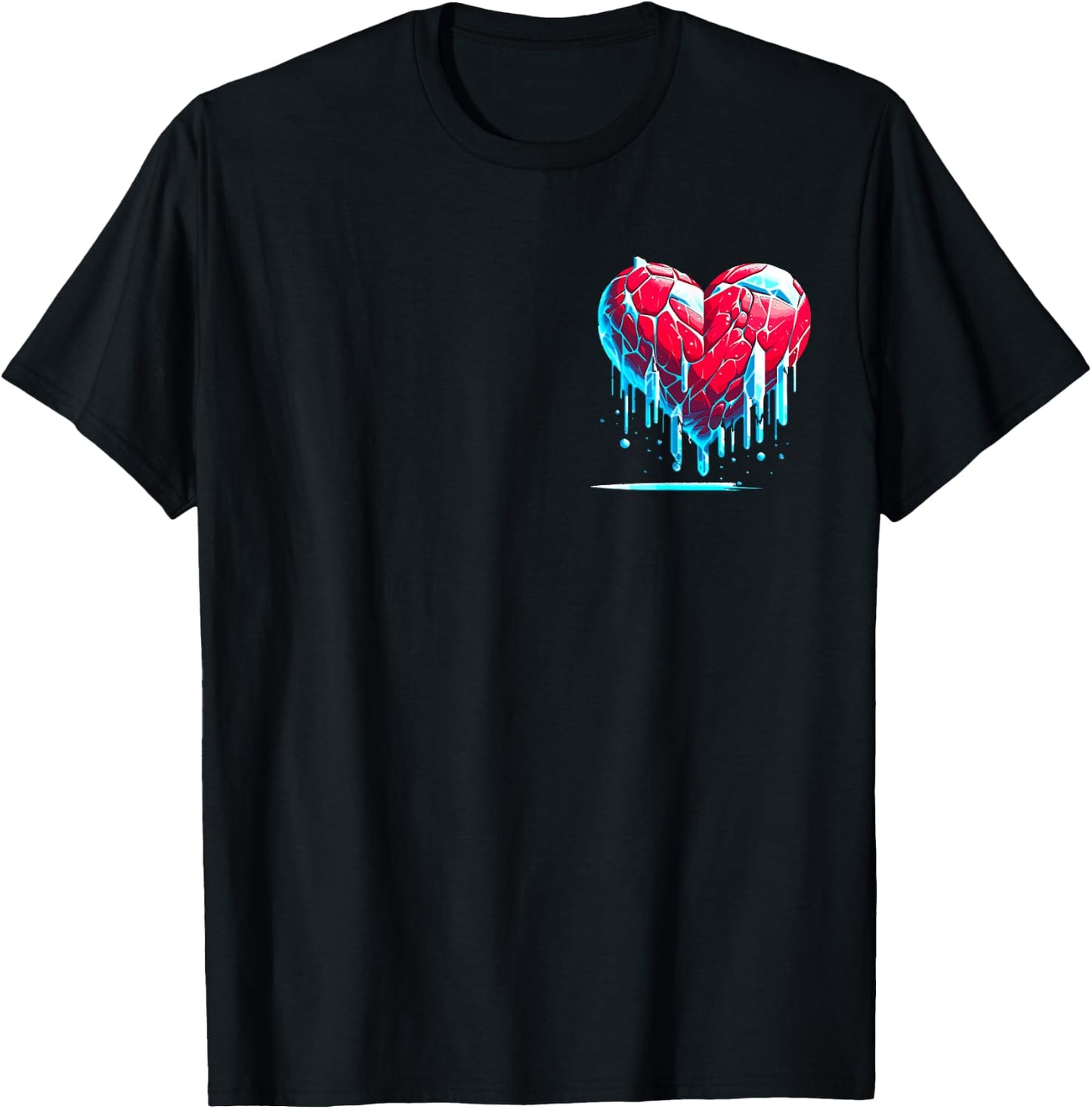 Funny Icy Cold Heart Artistic Frozen Heart T-Shirt - T-Shirt | Black