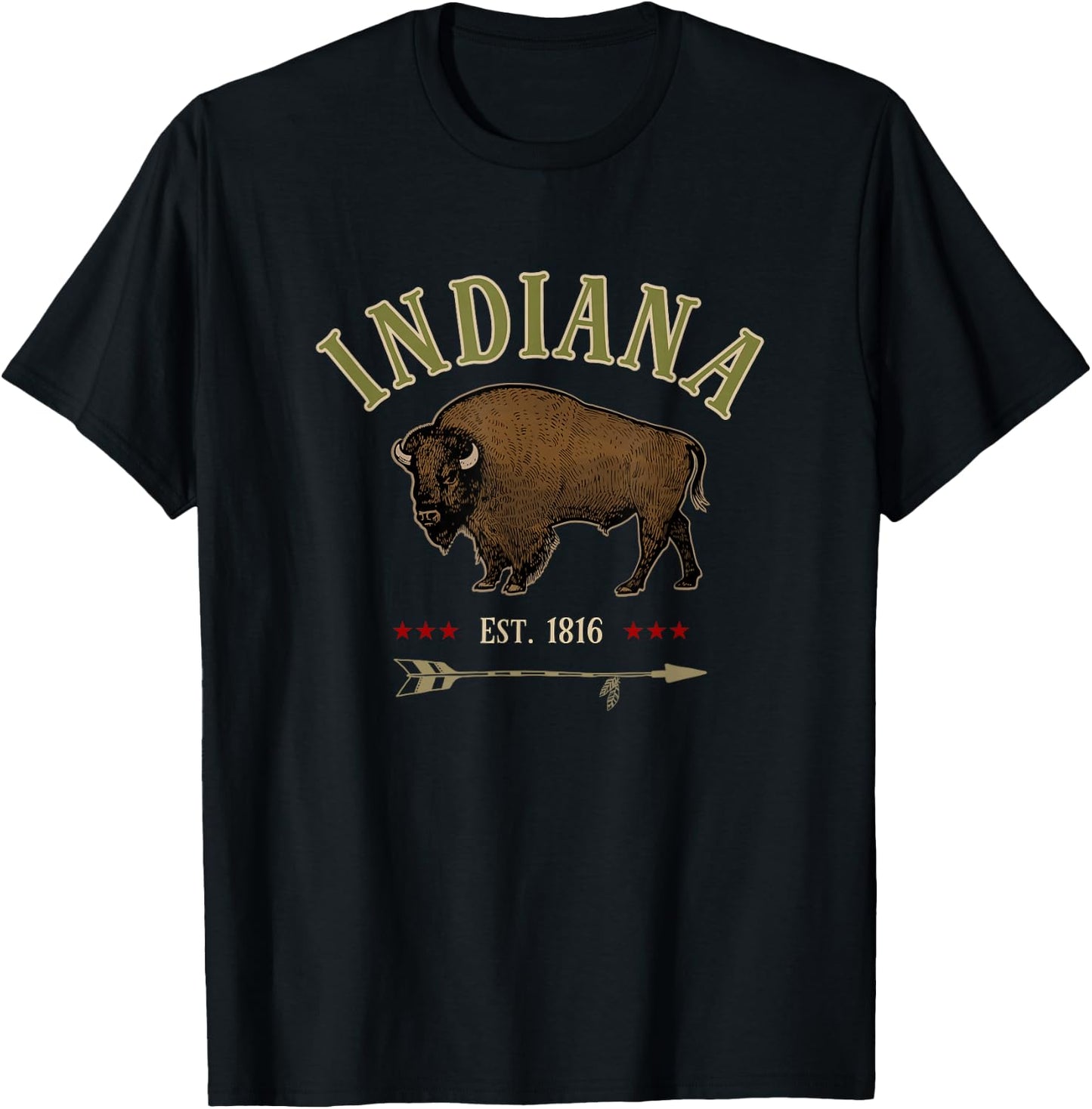 INDIANA BISON souvenir gift T-Shirt - T-Shirt | Black