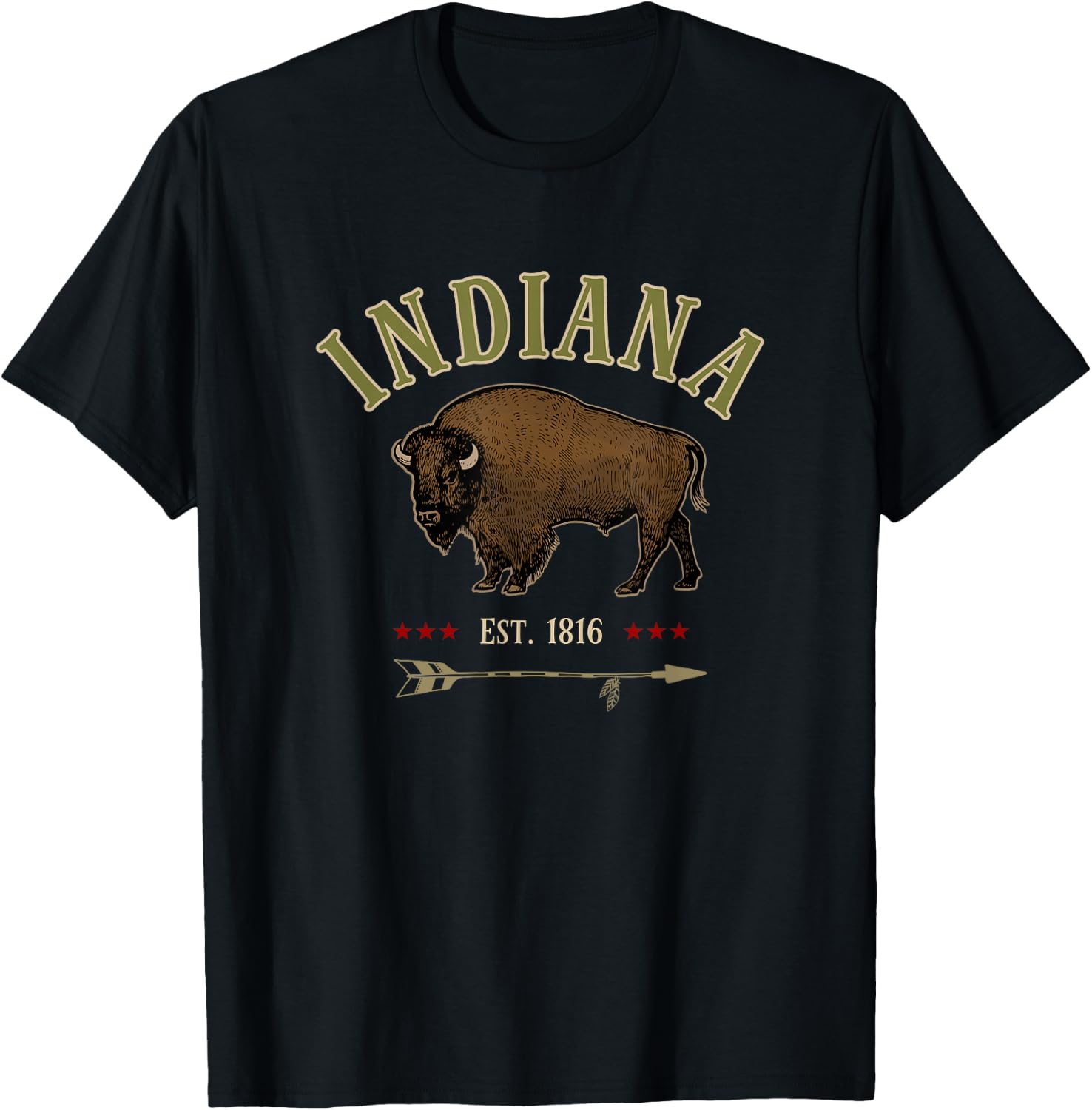 INDIANA BISON souvenir gift T-Shirt - T-Shirt | Black