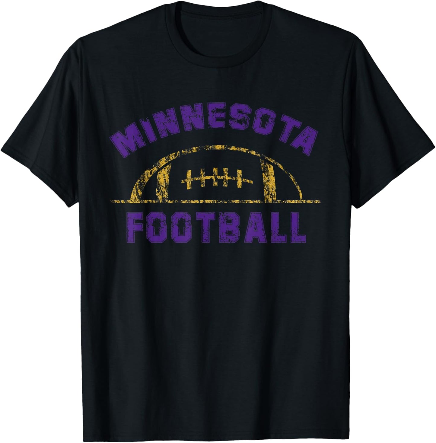 Minnesota Football | End Zone Game Day Distressed Vintage T-Shirt - T-Shirt | Black