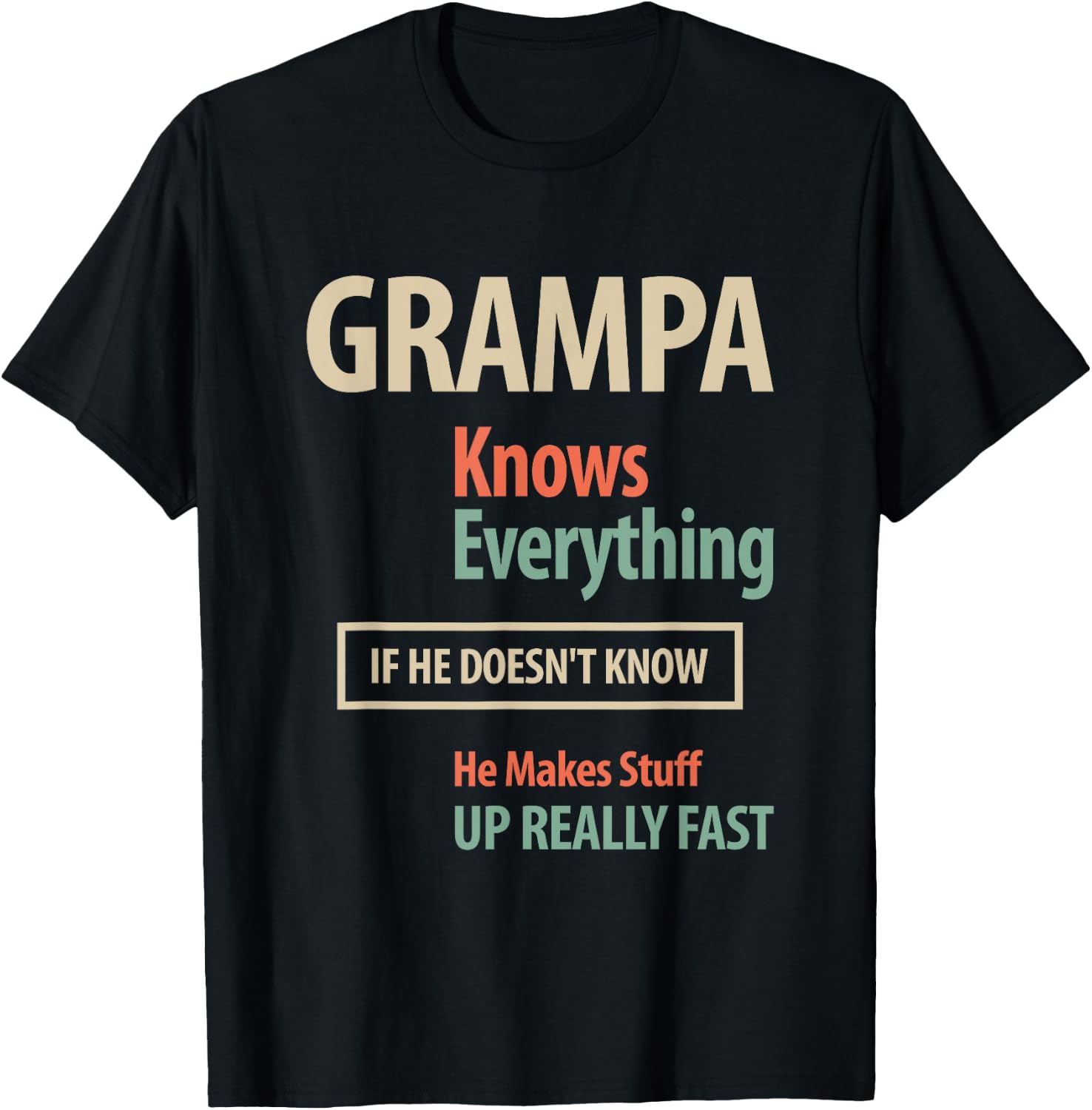 Grampa Knows Everything Grandpa T-Shirt - T-Shirt | Black