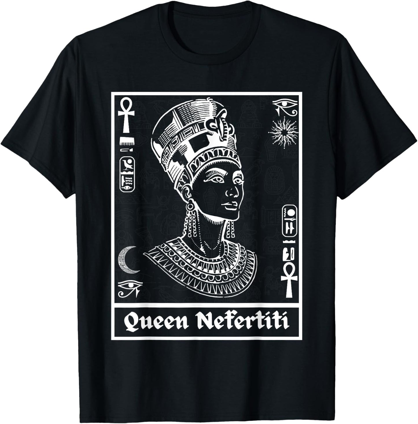 Ancient Egypt Egyptian Queen Nefertiti Kemetic T-Shirt - T-Shirt | Black