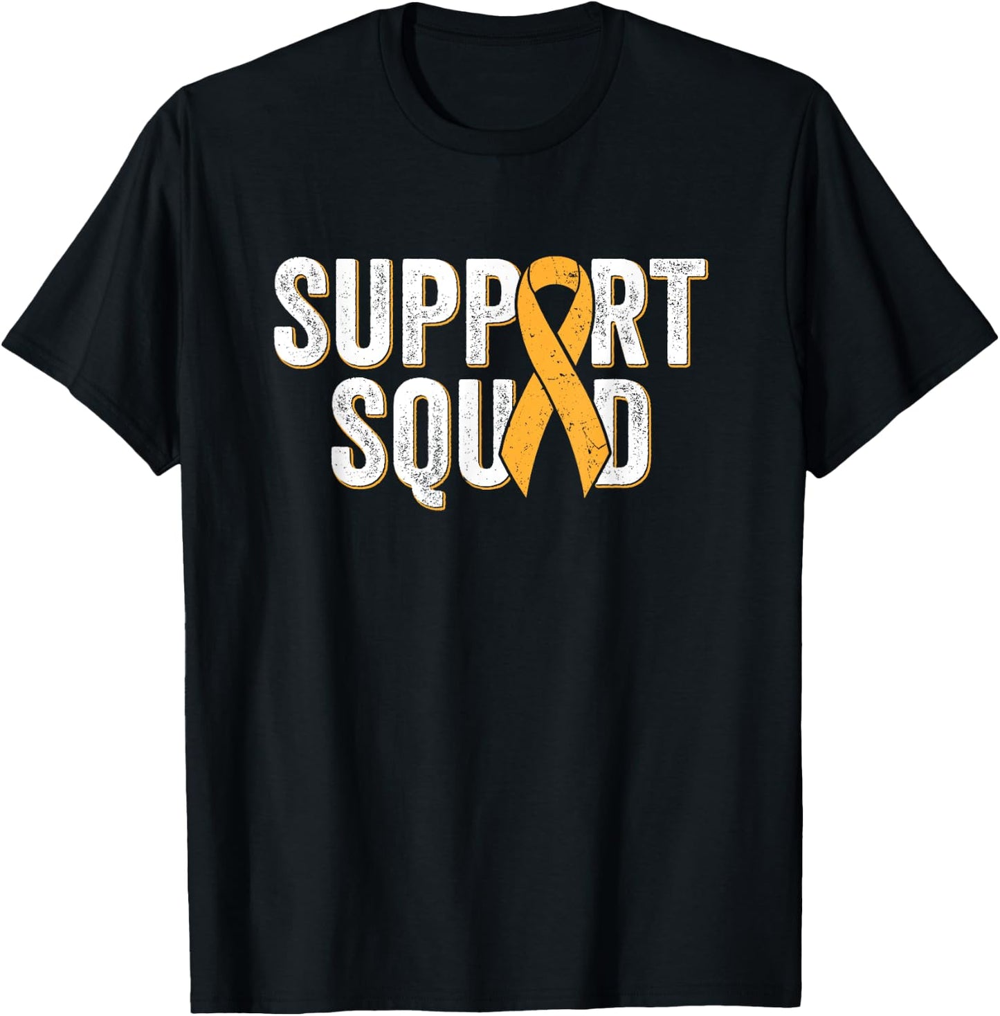 Multiple Sclerosis Support Squad, Orange MS Awareness Ribbon T-Shirt - T-Shirt | Black