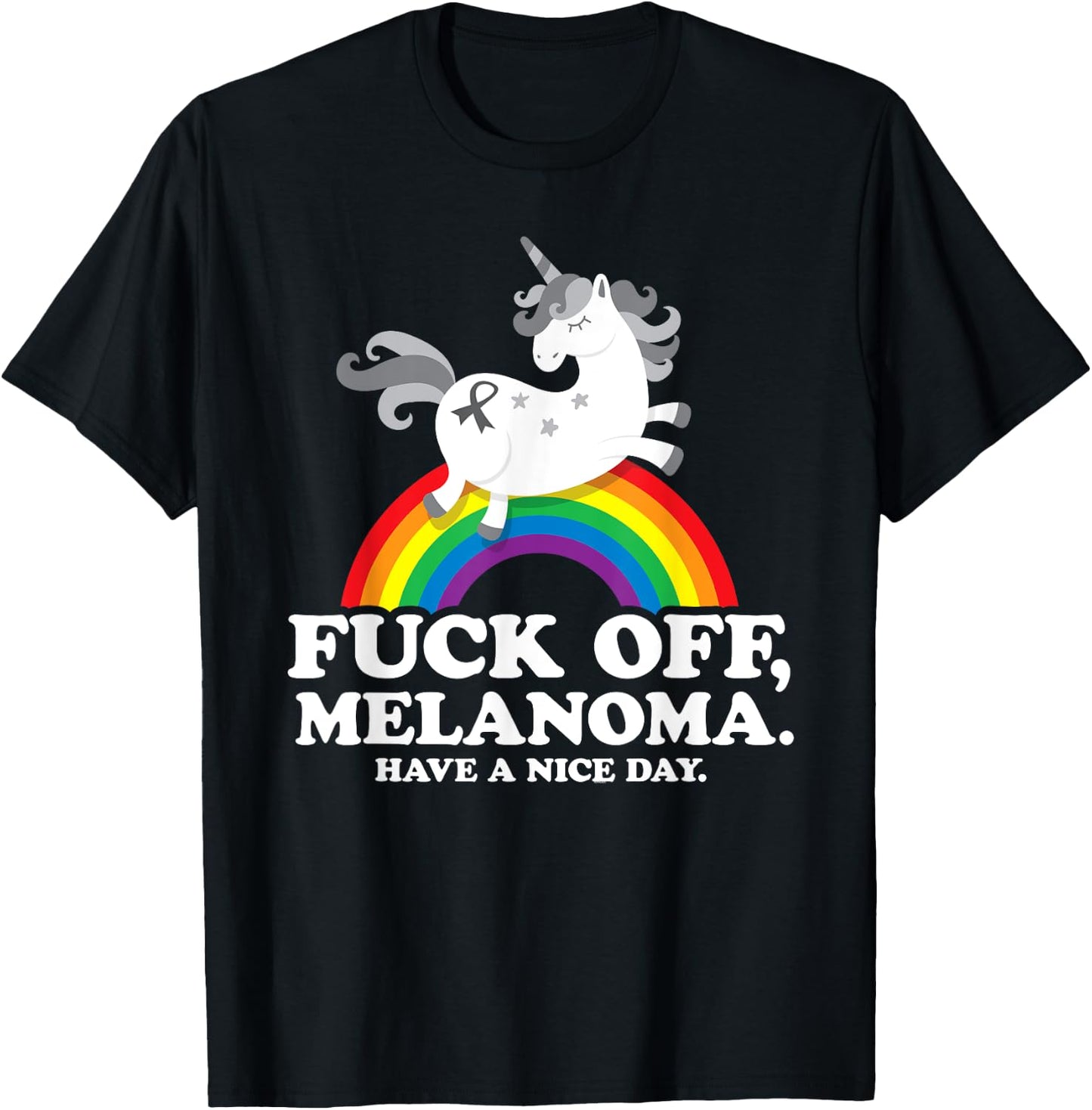 Melanoma Cancer Survivor Shirt | Fuck Melanoma T-Shirt - T-Shirt | Black