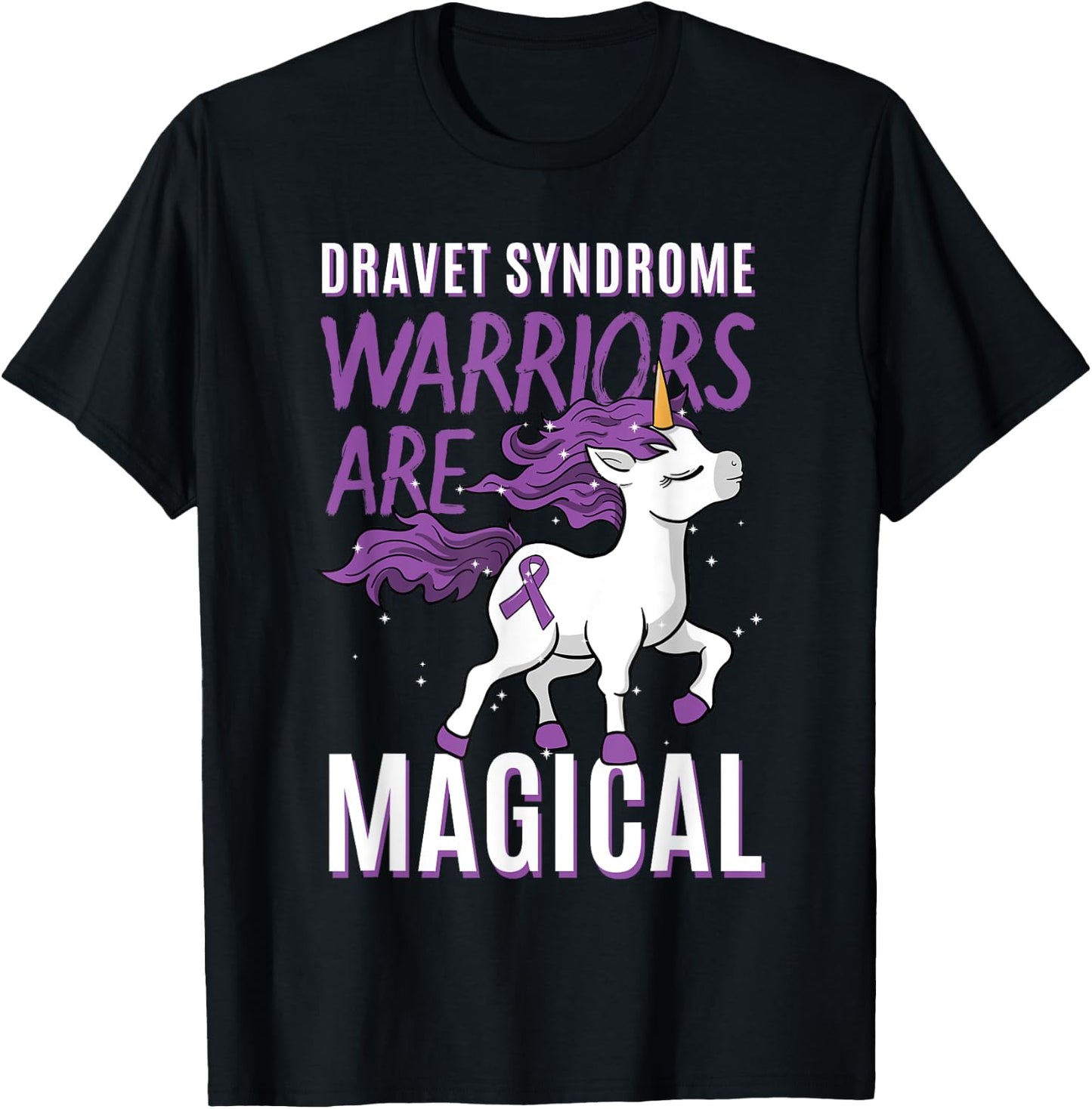 Dravet Syndrome Warrior SMEI Childhood Epilepsy Unicorn SMEB T-Shirt - T-Shirt | Black