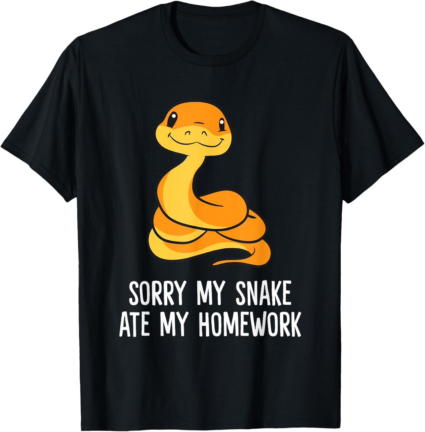 Snake Pet School Sorry, My Snake Ate Homework T-Shirt - T-Shirt | Black