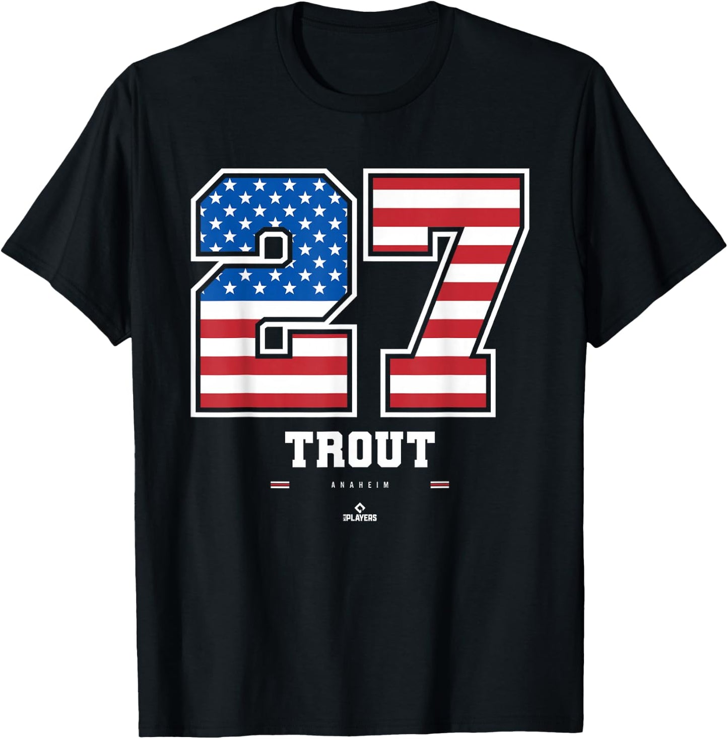Mike Trout - US Flag Number T-Shirt - T-Shirt | Black