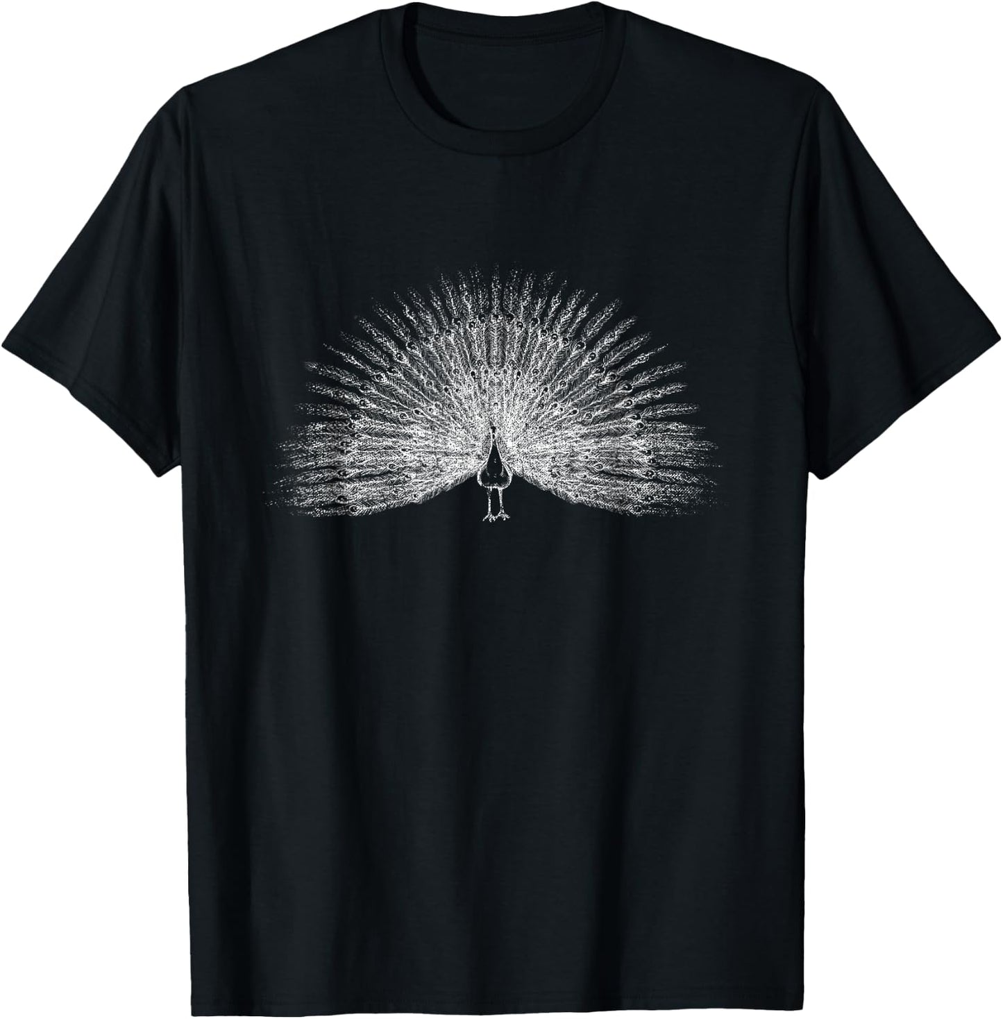 Distressed Peacock T-Shirt - T-Shirt | Black