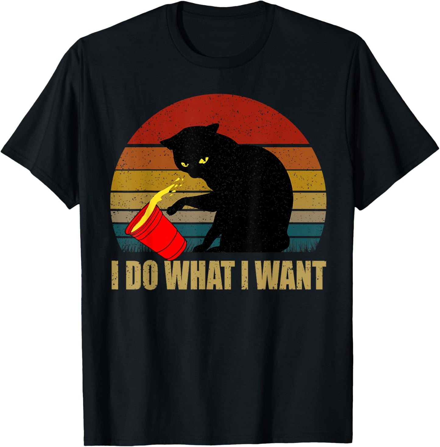 Angry Cat Evil Women Girls Kids T-Shirt - T-Shirt | Black