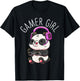 Gamer Girl Panda Gaming Pandas Video Game Women Girls Gift Small T-Shirt - T-Shirt | Black
