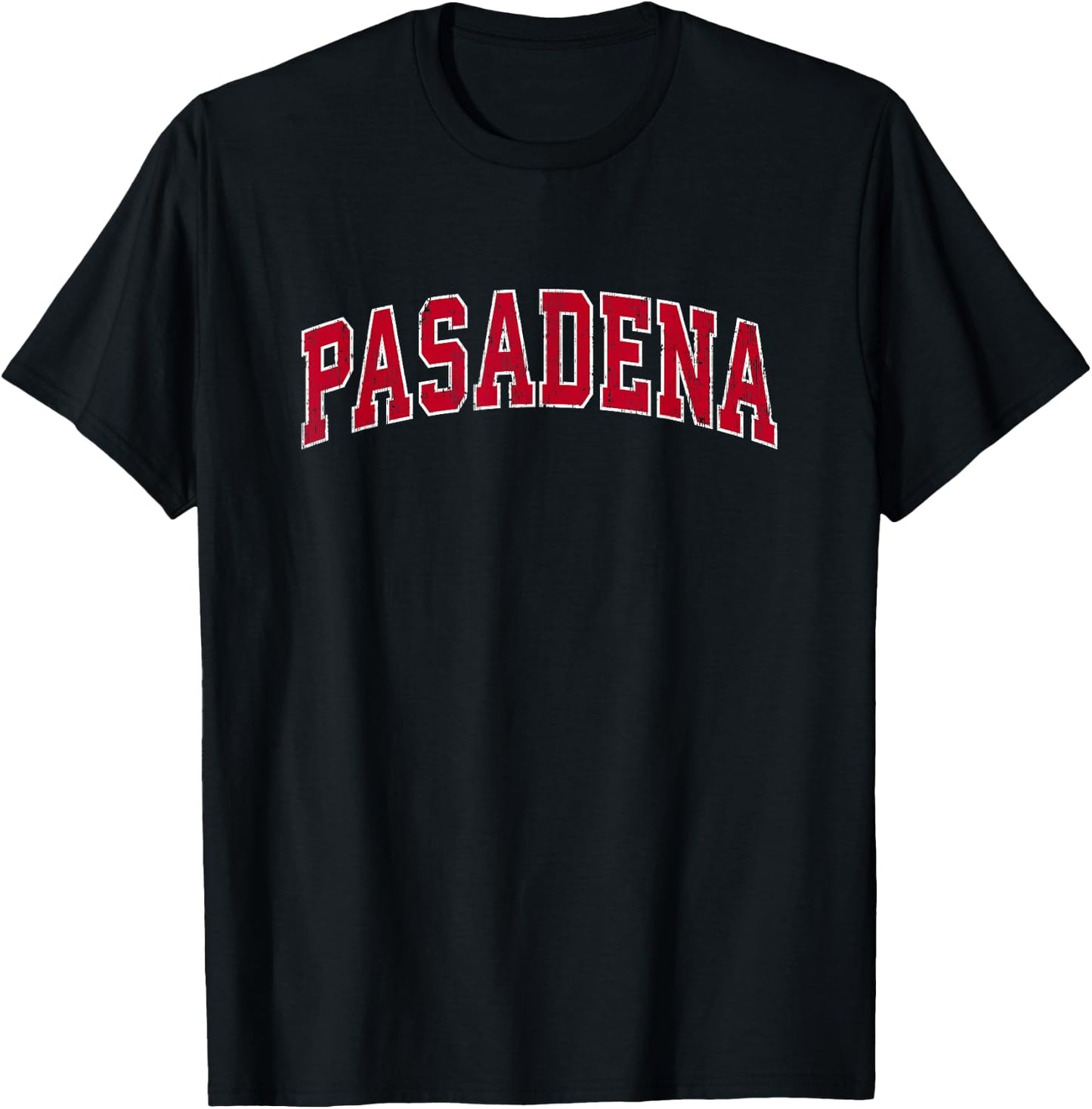 Pasadena California CA Vintage Sports Design Red Design T-Shirt - T-Shirt | Black