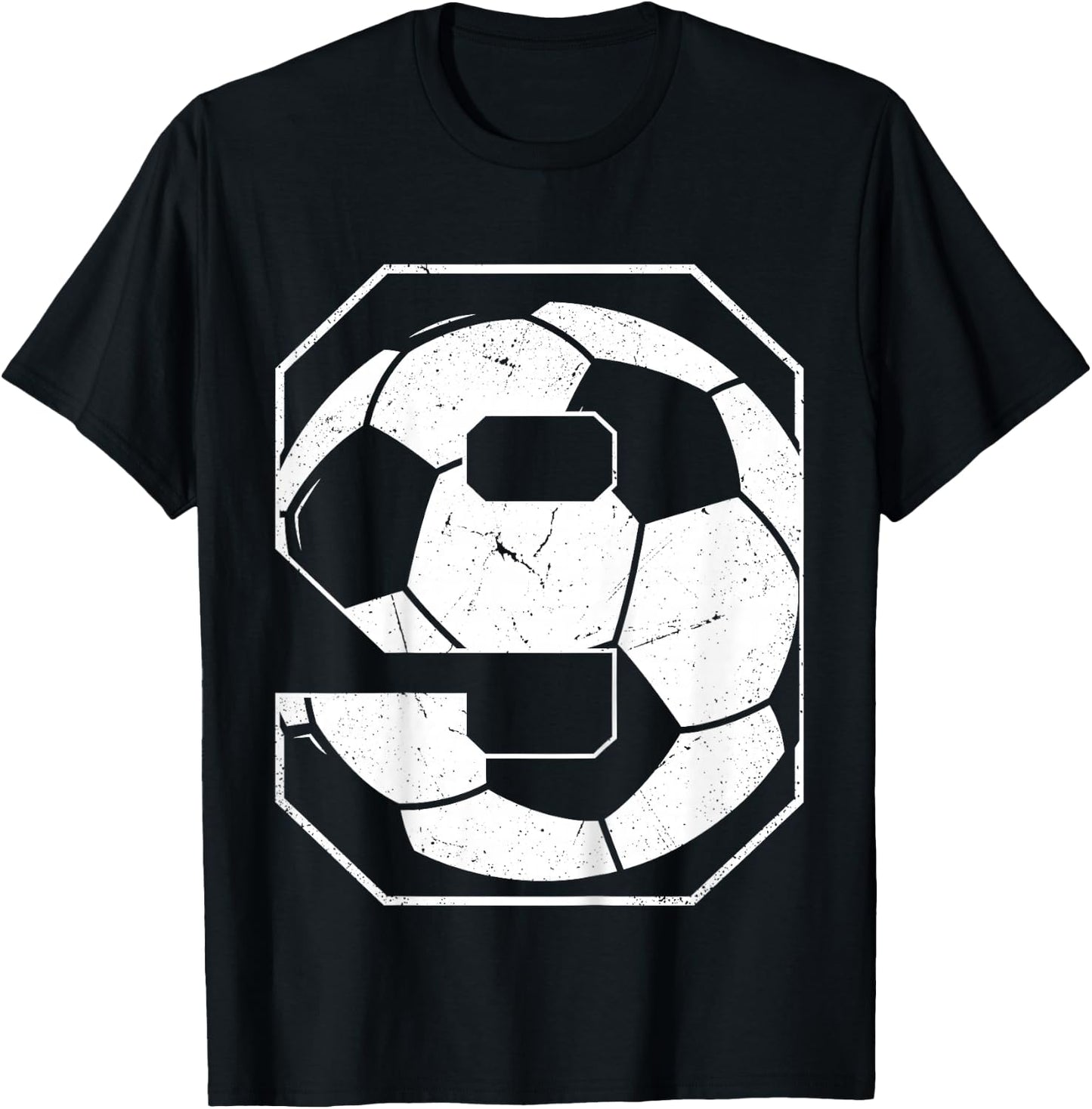 Kids 9th Birthday Boy Soccer Player Football 9 Years Old T-Shirt - T-Shirt | Black