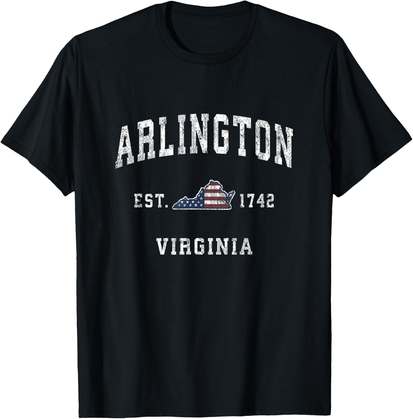 Arlington Virginia VA Vintage American Flag Sports Design Kids Men T-Shirt - T-Shirt | Black